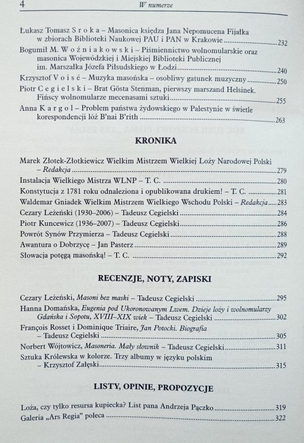 Ars Regia numer 17 rok X 2007/2008 [dedykacja Tadeusza Cegielskiego]