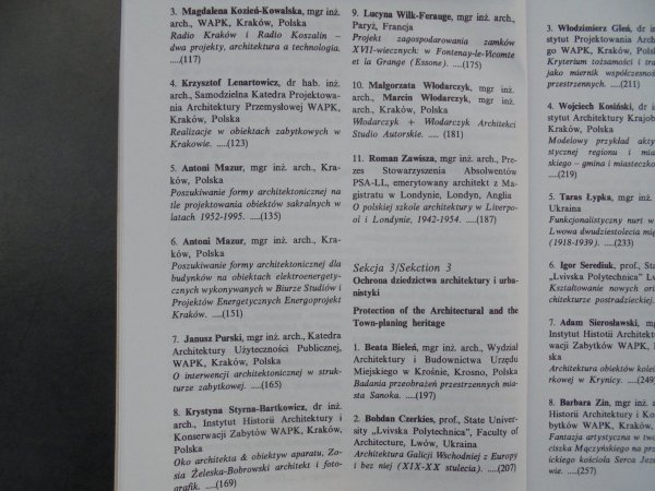 materiały konferencji, Kraków 1995 • Prace polskich architektów na tle kierunków twórczych w architekturze i urbanistyce w latach 1945-1995