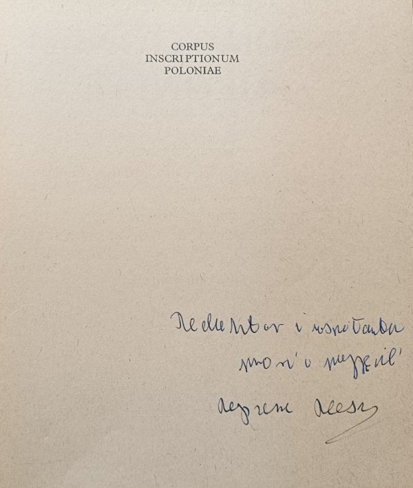 Corpus Inscriptionum Poloniae tom 3. Województwo miejskie łódzkie