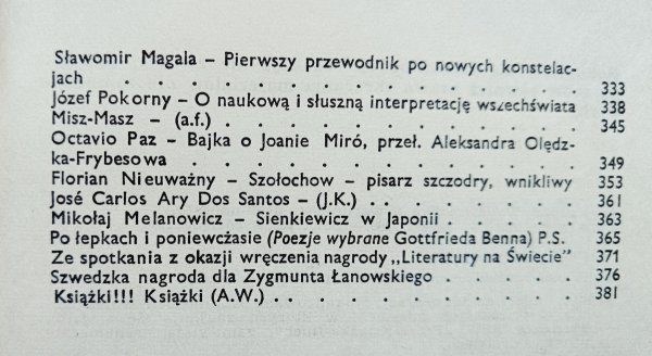Literatura na świecie 8/1984 Abe Kobo, Japonia