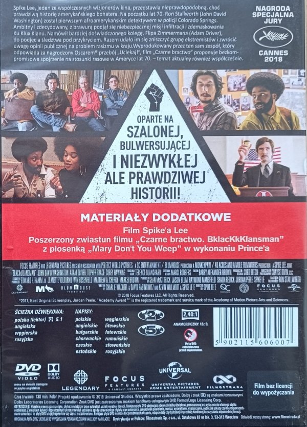 Spike Lee Czarne bractwo. BlacKkKlansman DVD