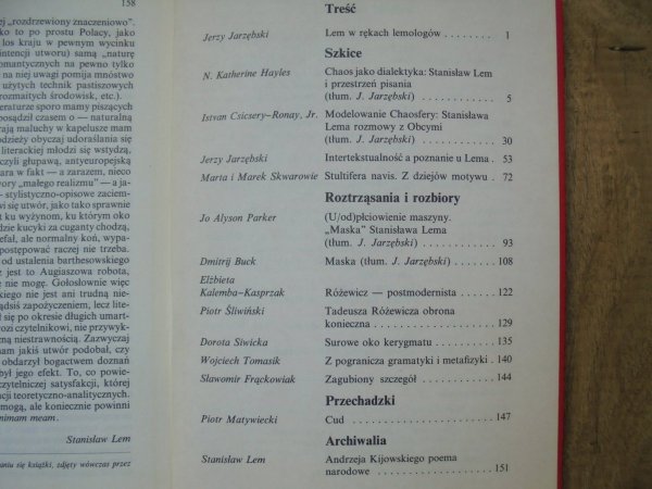 Teksty Drugie 3/1992 • Lem w rękach lemologów