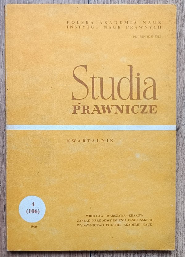 Studia prawnicze zeszyt 4 (106) 1990