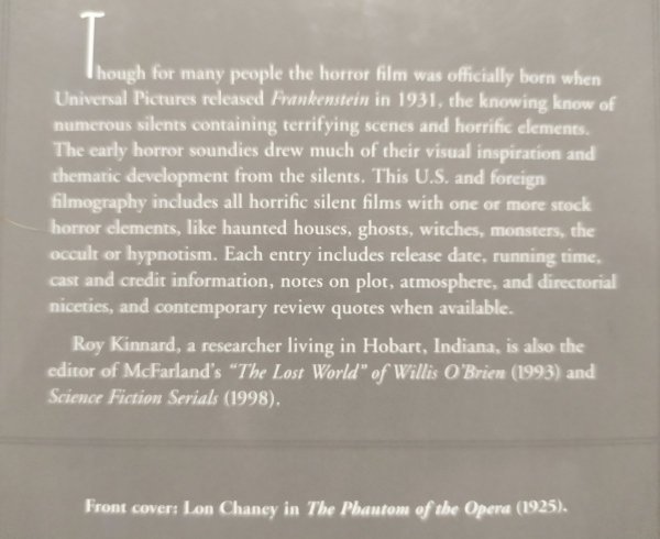 Roy Kinnard • Horror in Silent Films. A Filmography 1896-1929