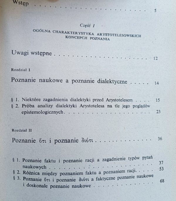 Tadeusz Kwiatkowski Poznanie naukowe u Arystotelesa