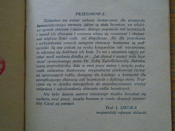Dr Zofia Zaćwilichowska • Jak zbierać i suszyć zioła lecznicze