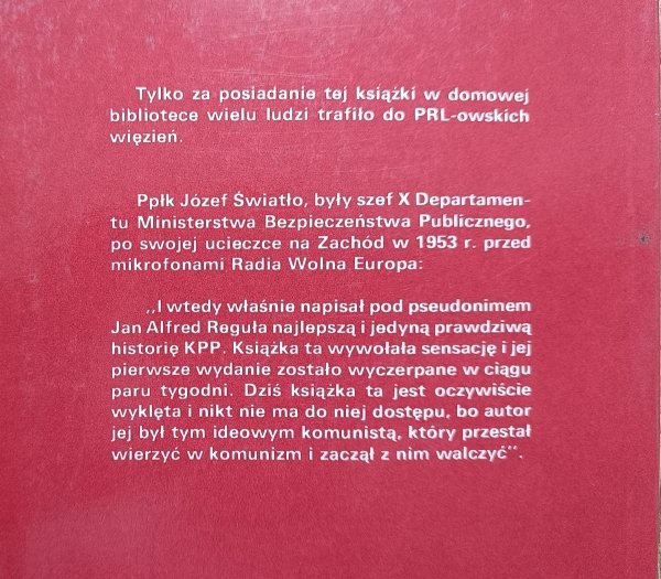 Jan Alfred Reguła Historia Komunistycznej Partii Polski