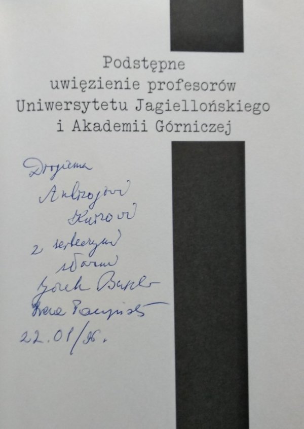 Jan Buszko, Irena Paczyńska • Podstępne uwięzienie profesorów Uniwersytetu Jagiellońskiego i Akademii Górniczej (6 XI 1939)