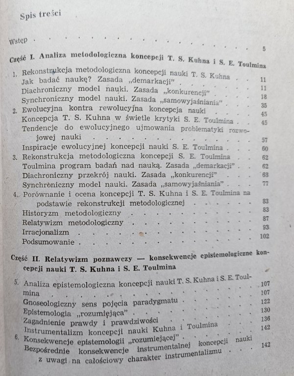 Alina Motycka Relatywistyczna wizja nauki. Analiza krytyczna koncepcji T.S. Kuhna i S.E. Toulmina