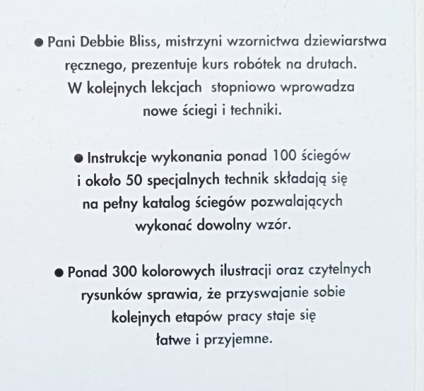 Debbie Bliss Kurs robótek na drutach