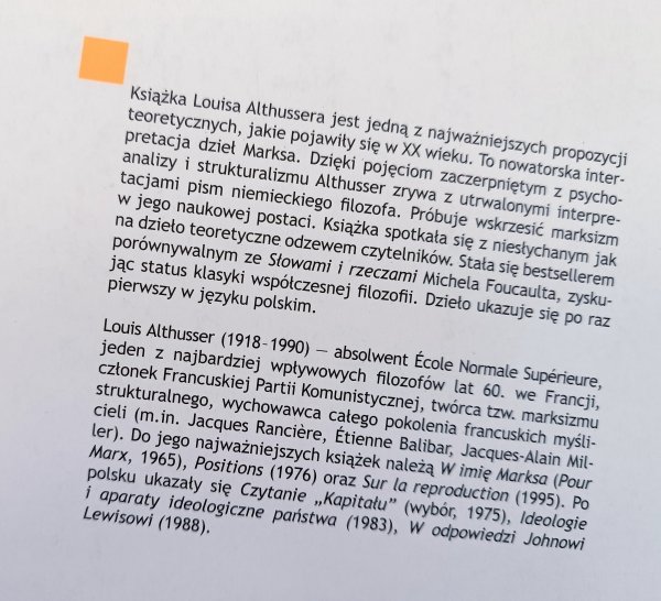 Louis Althusser W imię Marksa