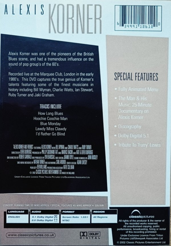Alexis Korner Alexis Korner And Friends DVD
