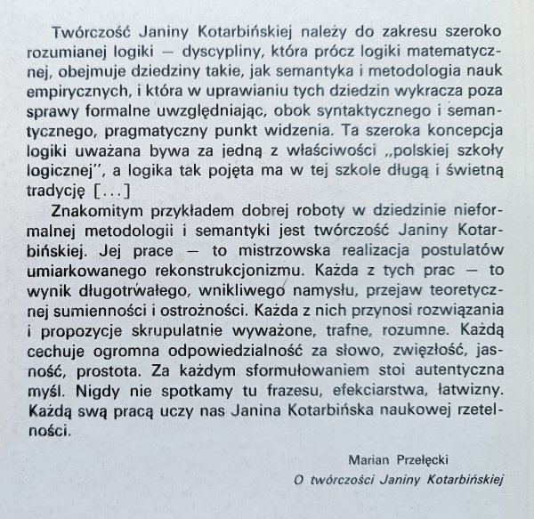 Janina Kotarbińska Z zagadnień teorii nauki i teorii języka