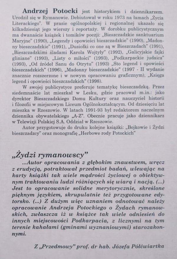 Andrzej Potocki Żydzi Rymanowscy