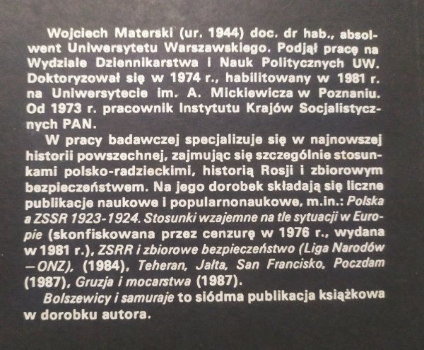Wojciech Materski Bolszewicy i samuraje. Walka dyplomatyczna i zbrojna o rosyjski Daleki Wschód 1917-1925