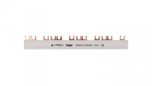 Szyna łączeniowa 3P 63A 10mm2 widełkowa (12 mod.) KDN363A
