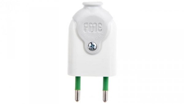 Wtyczka płaska 10A 250V biała FWB 51.220