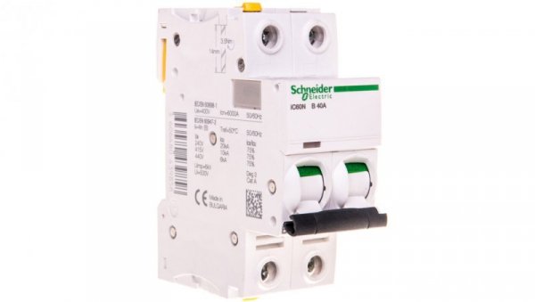 Wyłącznik nadprądowy 2P B 40A 6kA AC iC60N-B40-2 A9F03240