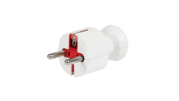Wtyczka prosta 16A z/u Uni-Schuko 250V biała WT-40 BI