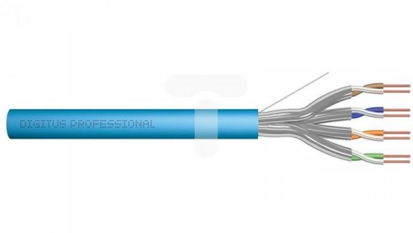 Kabel teleinformatyczny U/FTP kat.6a 4x2xAWG23 LS0H drut niebieski CPR: Dca-s1a,d0,a1 /500m/