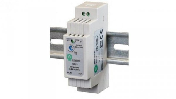 Zasilacz POS na szynę DIN 15W 15V DC 1A DIN15W15