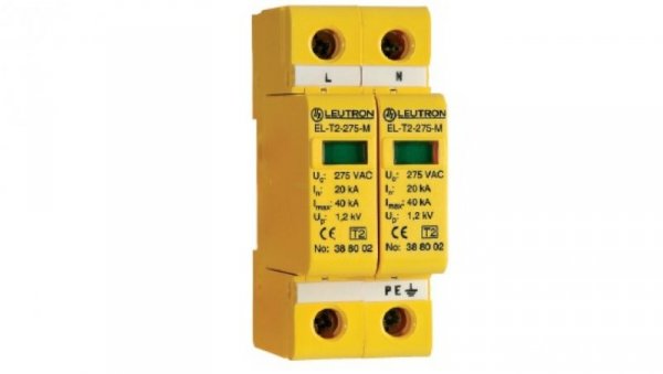 Ogranicznik przepięć Typ T2 20kA TN EL-T2/2+0-275 388 165