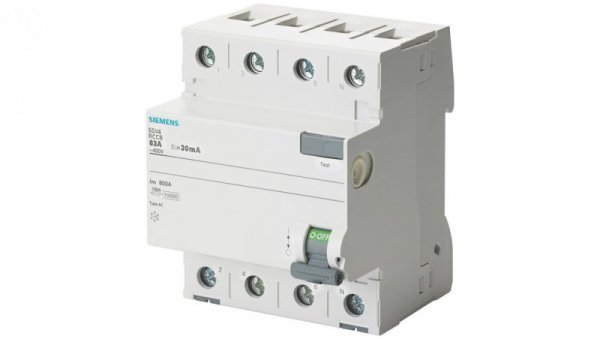 Wyłącznik różnicowoprądowy 4P 25A 0,3A Typ AC 300 mA 400V SENTRON 5SV4642-0