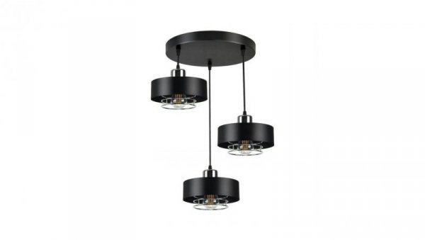 Lampa LOFT IDA-S W3 3xE27 wisząca czarno srebrny