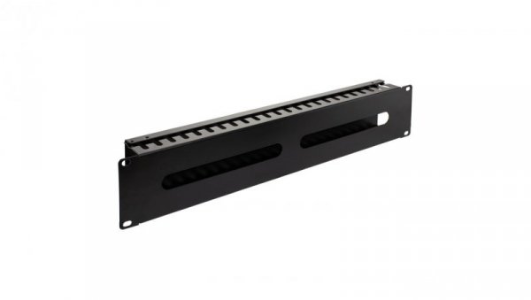Organizator kabli do szafy RACK 19 cali 2U metalowy czarny zamykany NEKU