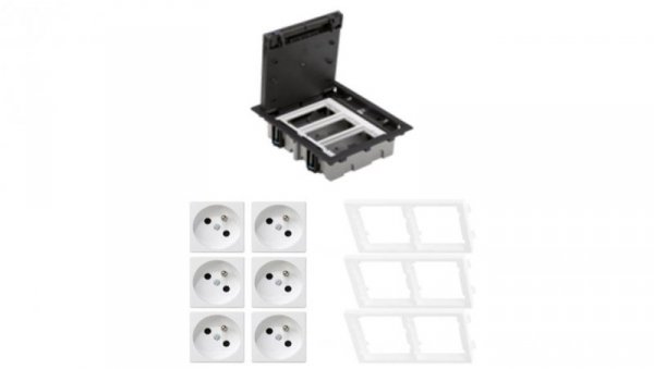 KONTAKT SIMON FLOOR BOX puszka podłogowa 6x gniazdo pojedyncze z/u do podłóg technicznych ( podniesionych )