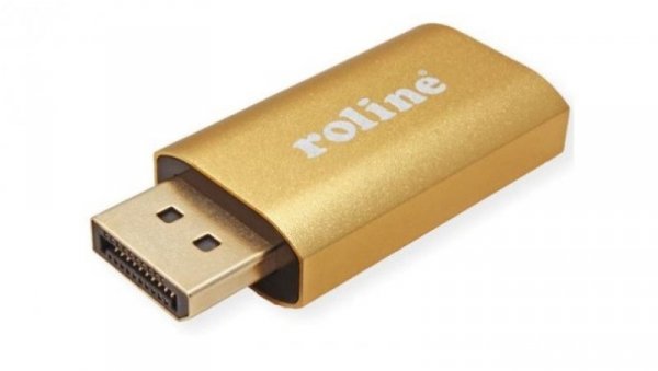 ROLINE GOLD Adapter DisplayPort - HDMI 4K@60 (wtyk / gniazdo) złoty