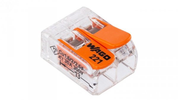 Szybkozłączka 2x 0,5-6,0mm2 uniwersalna (na drut / na linkę) 450V/41A ORYGINALNA 50szt. 221-612