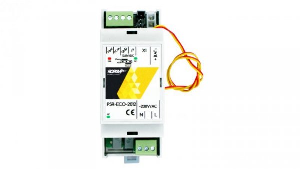 Zasilacz buforowy AC/DC, 12V/DC, 20W, do zasilania central/modułów 12V, DIN 2M, PSR-ECO-2012