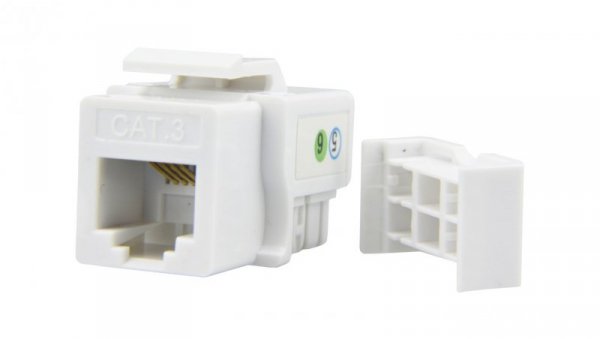 Moduł keystone telefoniczny kat.3 RJ11 6P4C biały NEKU