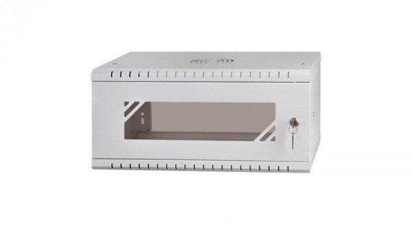 Szafa wisząca RACK 19 4U 350mm drzwi szklane szara PRO