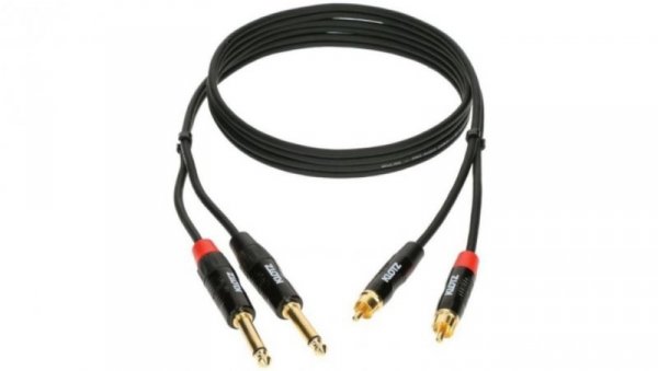 KLOTZ Kabel Audio 2x Jack 6,3mm Mono (wtyk) / 2x RCA Cinch (wtyk) 3m