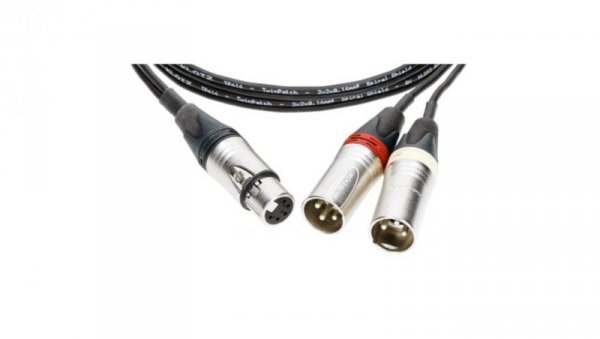 KLOTZ Kabel mikrofonowy przedłużacz STEREO XLR 5-pin (gniazdo) / 2x XLR 3-pin (wtyk) za złączach Neutrik 3m