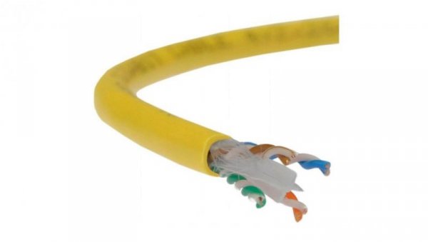 Kabel UTP kat.6 U/UTP 4x2x0,57 B2ca żółty LSOH Alantec /500m/