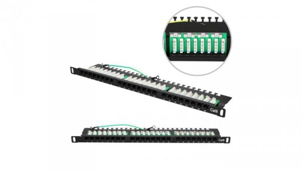Patchpanel 24 porty Extralink CAT6 UTP 0,5U