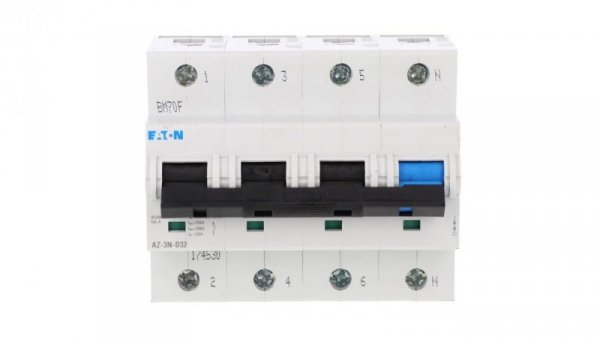 Wyłącznik nadprądowy 3P+N D 32A 25kA AC AZ-3N-D32 174530