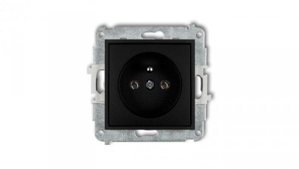 ICON Mechanizm gniazda pojedynczego z uziemieniem 2P+Z (bez przesłon torów prądowych) czarny mat 12IGP-1z
