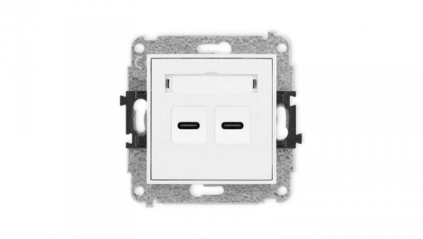 ICON Mechanizm ładowarki USB podwójnej 2xUSB C, 20W max. biały mat 25ICUSB-7
