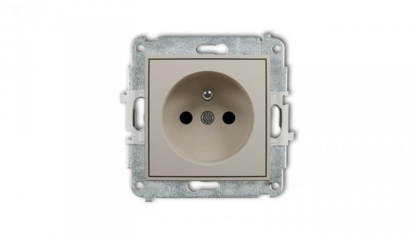 MINI Mechanizm gniazda pojedynczego z uziemieniem 2P+Z (przesłony torów prądowych) taupe 60MGP-1zp