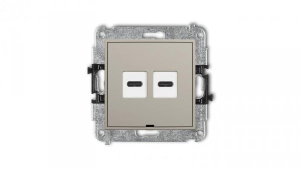MINI Mechanizm ładowarki USB podwójnej 2xUSB C, 20W max., bez pola opisowego taupe 60MCUSBBO-7