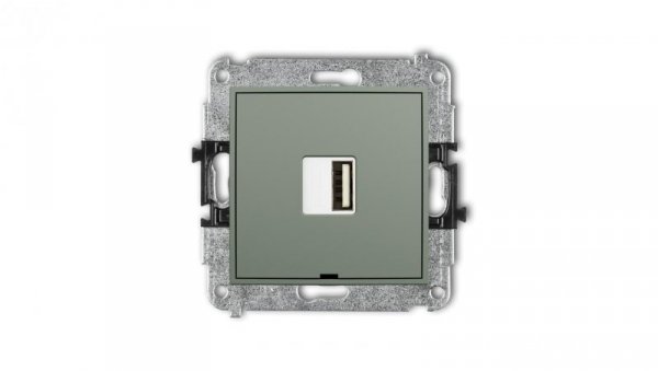 MINI Mechanizm ładowarki USB pojedynczej USB A, 10W max., 5V, 2A, bez pola opisowego szałwiowy 61MCUSBBO-3
