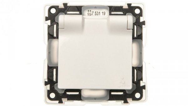 VALENA LIFE Gniazdo pojedyncze z/u 2P+Z SCHUKO IP44 z przesłonami biały 753119