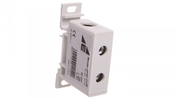 Blok rozdzielczy-odgałęźny 1-polowy CU 16-50mm2 szary montaż płaski i na szynę TH ZP50 Cu / s 48.55