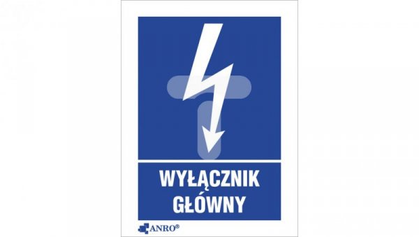 Samoprzylepna tabliczka ostrzegawcza /Wyłącznik główny 148x210/ 1EIA/Q4/F