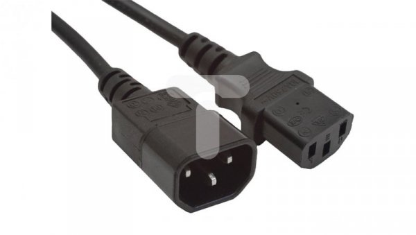 Przedłużacz kabla zasilającego IEC 320 C13 - C14 5m VDE czarny CA-C13E-11CC-0050-BK