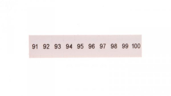 Oznacznik do złącz szynowych, opisówka ZB 5 numerowana od 91-100 kolor biały /10szt./